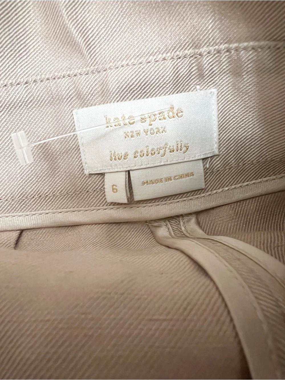 Kate Spade New York Paperbag Waist Belted Shorts Beige Size 6